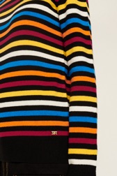 Women Maille - Women Iconic Multicolor Striped Sweater, Multico iconic striped details view 4