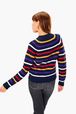 Women - Multicolor Sailor Sweater, Black back worn view