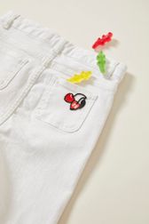 Girl Flare Jeans White details view 2