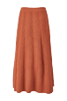 Femme Maille - Jupe godet longue laine bicolore femme, Roux vue de dos