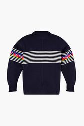 Striped Oversize Sweater Black/blue back view