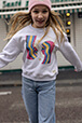 Girls Solid - Girl Printed Cotton Sweater - Bonton x Sonia Rykiel, Grey details view 4