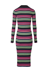 Women Multicolor Striped Maxi Dress Multico black striped back view