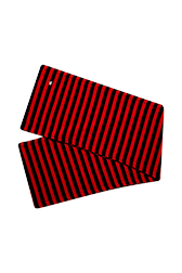 Women Raye - Women Poor Boy Striped Wool Scarf, Black/red front view