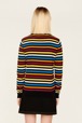 Women Maille - Women Iconic Multicolor Striped Sweater, Multico iconic striped back worn view