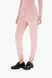 Women - Women Velvet Jogging Pants, Pink front worn view