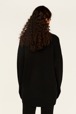 Femme Maille - Cardigan laine fleur en relief femme, Noir vue portée de dos