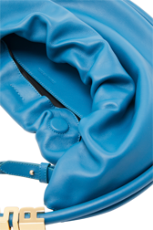Femme - Sac domino medium en cuir, Bleu de prusse vue de détail 2