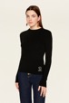 Women Maille - Ribbed Wool Sweater, Black details view 2