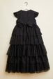 Girls - Girl Long Ruffled Dress, Black back view