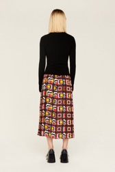 Women Printed - Women May 68 Print Long Skirt, Multico crea back worn view