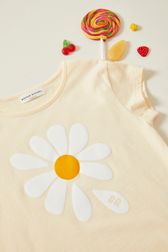 Girls - Floral Print Girl T-shirt, Light yellow details view 1