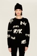 Women Maille - Women Sonia Rykiel logo Wool Grunge Sweater, Black front worn view