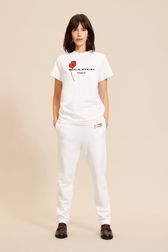 Women - SR T-Shirt with flower print, White front worn view