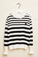 Girls - Girl Sailor Sweater, Black/white front view