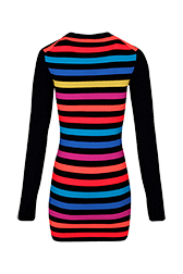 Women Jane Birkin Striped Midi Dress Multico striped rf back view
