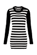 Women Jane Birkin Striped Midi Dress Black/white front view