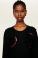 Women Maille - Removable Flowers Sweater, Black details view 3