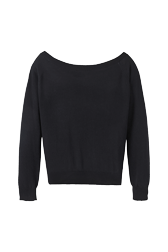 Women Maille - Women Plain Flower Sweater, Black back view