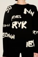 Pull grunge laine logo Sonia Rykiel femme Noir vue de détail 2