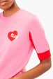 Women - Heart Short Sleeve Sweater, Pink details view 2