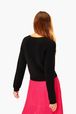 Women - Wool Merinos Rykiel Sweater, Black back worn view