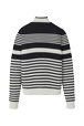 Women Maille - Bicolored Striped Iconic Sweater, Black/white back view