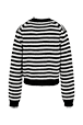 Women Raye - Women Big Poor Boy Striped Cardigan, Black/white back view