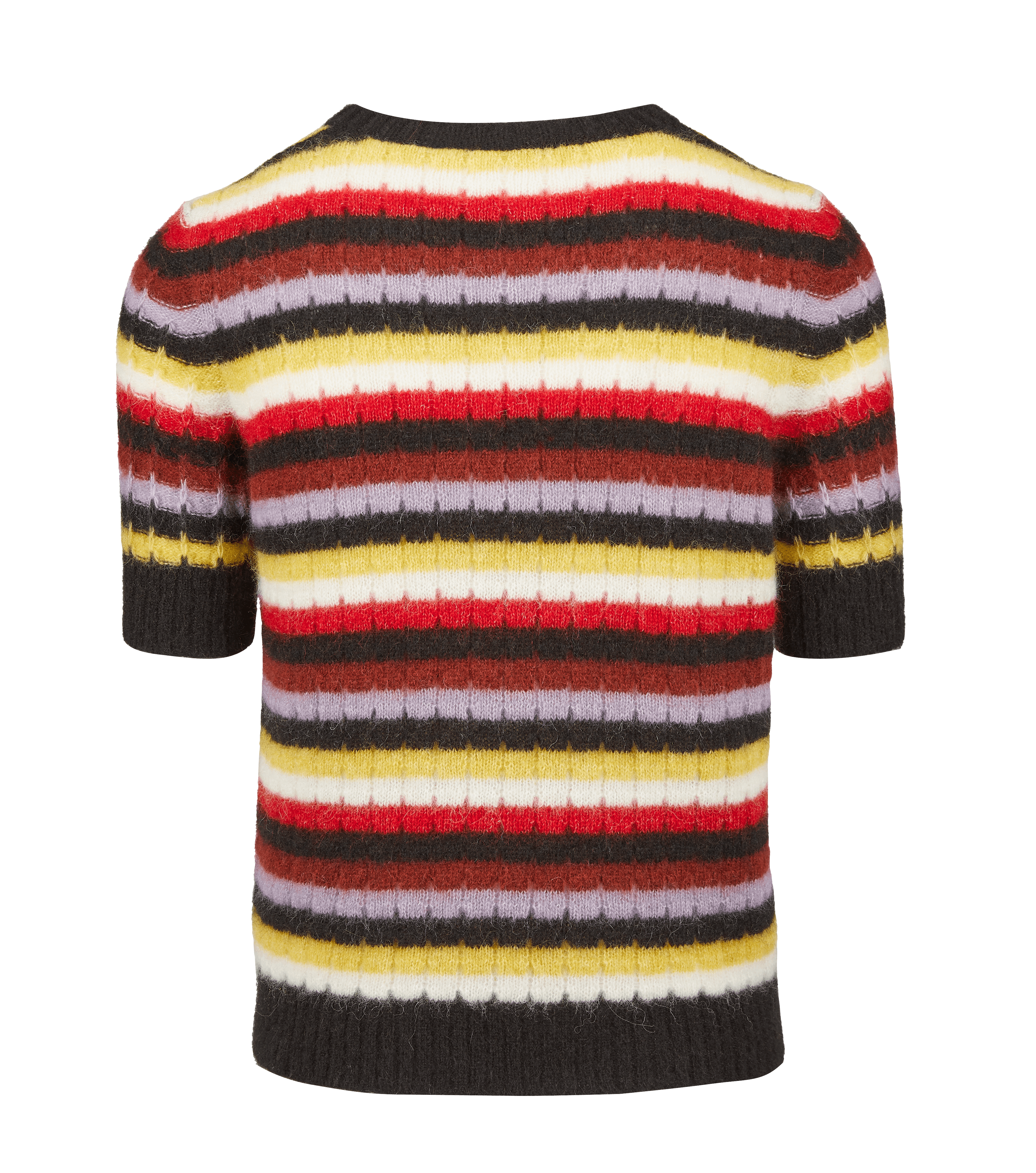 Women Maille - Striped Fluffy Sweater, Multico crea back view