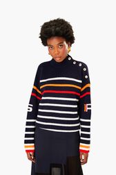 Women - Sailor Sweater Tricolor, Black/blue details view 2