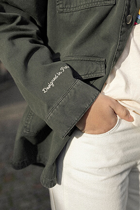 Girls Solid - Girl Printed Military Jacket - Bonton x Sonia Rykiel, Khaki details view 8
