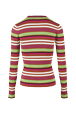 Women Maille - Women Multicolor Striped Sweater, Multico emerald striped back view