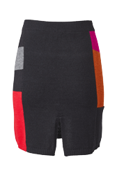 Women Multicolor Alpaca Wool Mini Skirt Multico crea back view