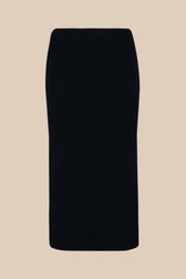 Women Cotton Midi Skirt Black back view