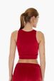 Women - Women Velvet Bra, Red back worn view