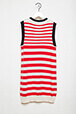 Girls Printed - Striped Girl Sleeveless Dress, Red/vanilla back view