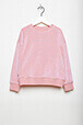 Girls Solid - Velvet Girl Long Sleeve Sweater, Pink front view