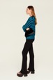 Women Raye - Women Big Poor Boy Striped Sweater, Striped black/pruss.blue details view 4