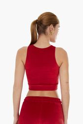 Femme - Brassière velours rykiel, Rouge vue portée de dos