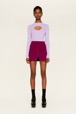 Women Maille - Milano Short Skirt, Fuchsia details view 1
