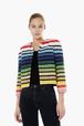 Women - Multicolored Striped Short Jacket, Multico front view