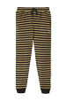 Women Solid - Women Velvet Jogging Pants, Striped black/khaki front view