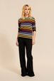 Women - Signature Pullover with multicolor stripes, Black details view 1