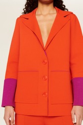 Femme Maille - Tailleur bicolore femme, Orange vue de détail 4
