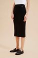 Women - Women Cotton Midi Skirt, Black details view 1