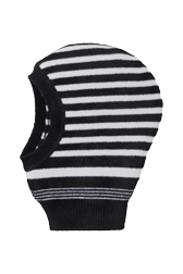 Women Maille - Women Black and White Striped Balaclava, Black/white front view