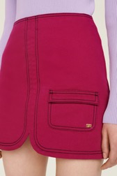 Femme Uni - Mini jupe en jean fushia femme, Fuchsia vue de détail 1