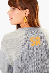 Women - Wool Twisted Sweater, Grey details view 2