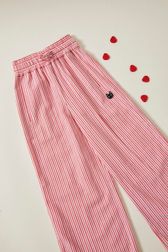 Striped Girl Pants Red/white back view