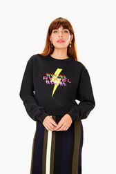 Femme - Sweatshirt crop eclair rykiel, Noir vue de détail 1
